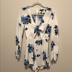 Kendall and Kylie white floral romper